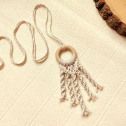 Macrame pendant necklace boho, macrame jewelry, Cotton nursing necklace for Mom