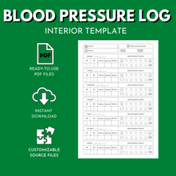 Amazon KDP Interior Template for Low-Content Book - Blood Pressure Log