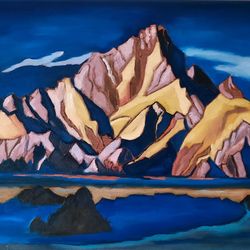 Mountain oil painting Himalayas Mountain Beautiful Landscape Mountain Art Roerich painting Mountain artwork on wall
