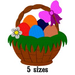 Easter basket embroidery designs. Holiday embroidery designs. Embroidery designs trendy. Digital download