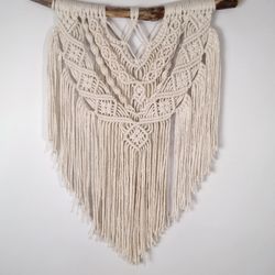 macrame panel in boho style white