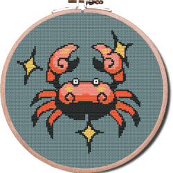 85x85 st cancer zodiac sign mini cross stitch  pdf pattern