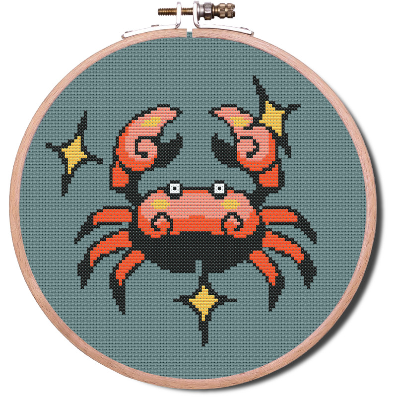 Cancer Zodiac Sign modern cross stitch pattern pdf