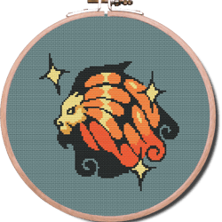 86x85 st lion zodiac modern cross stitch pdf pattern