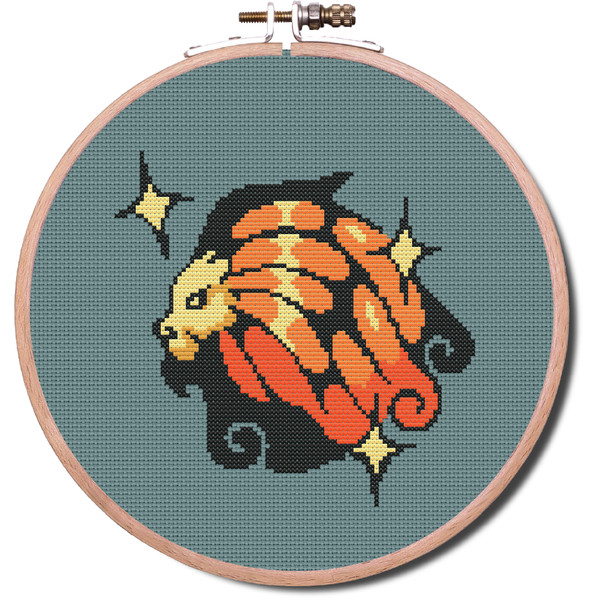 85x92 st Lion Zodiac modern cross stitch PDF pattern