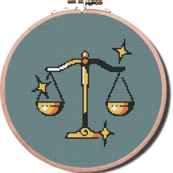 77x81 st libra zodiac modern cross stitch pdf pattern