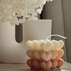 soy wax hearts cube candle
