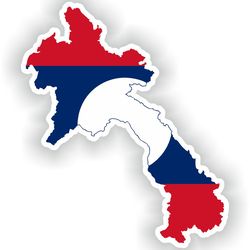 laos map flag silhouette sticker for laptop book fridge guitar motorcycle helmet toolbox door pc boat