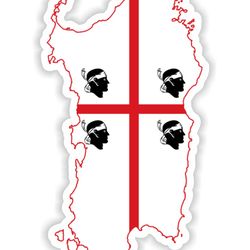 sardinia sardegna italy map sticker flag for laptop book fridge guitar motorcycle helmet toolbox door pc boat