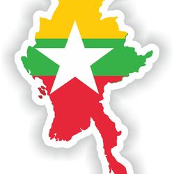 burma map flag silhouette sticker for laptop book fridge guitar motorcycle helmet toolbox door pc boat