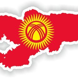 kyrgyzstan map flag silhouette sticker for laptop book fridge guitar motorcycle helmet toolbox door pc boat