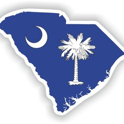 south carolina map sticker flag for laptop book fridge guitar motorcycle helmet toolbox door pc boat