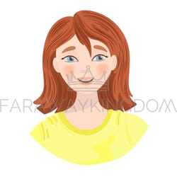 laughing girl education emotion holiday vector illustration