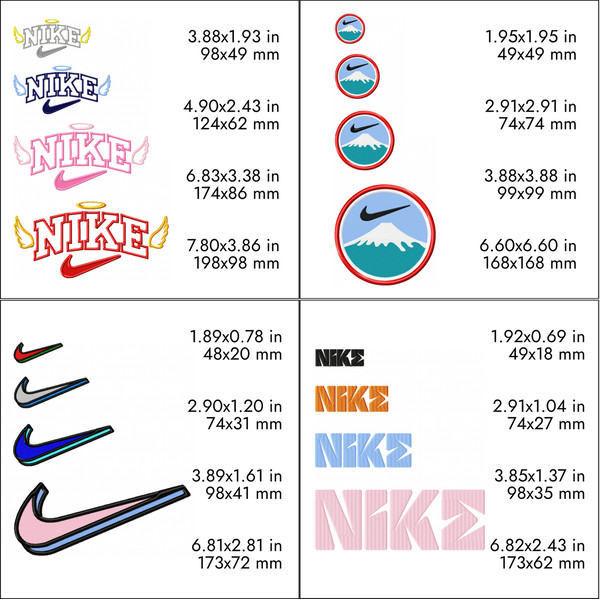 nike bundle pack machine embroidery designs sizes