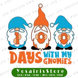 100 days with gnomies svg, 100 magical days svg, unicorn svg, 100th day of school celebration, girls 100 days