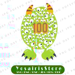 100th day of school svg, monster happy 100 days svg, gift for kids boy, 100th day of school, monster svg, cricut digital