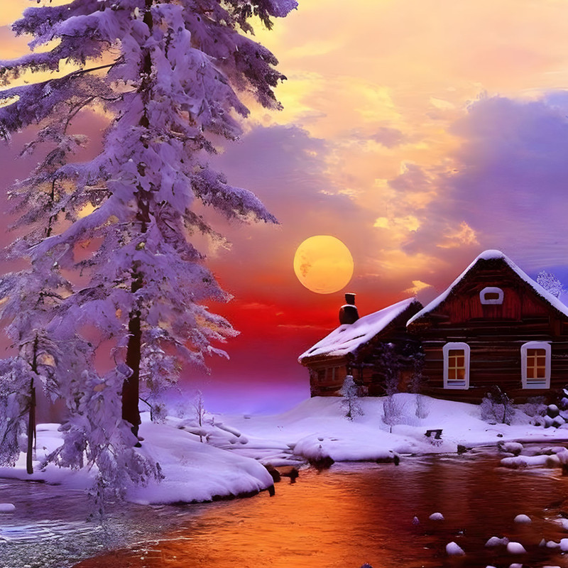 Winter evening in the fishing hut .jpg