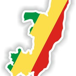 republic of congo map sticker flag for laptop book fridge guitar motorcycle helmet toolbox door pc boat