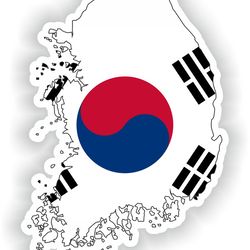 south korea map flag silhouette sticker for laptop book fridge guitar motorcycle helmet toolbox door pc boat