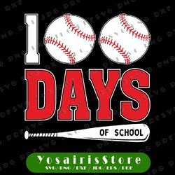 100 Days of School Baseball Svg, Teacher Kids 100th Day Of School svg png, Funny Svg, Baseball Svg File for Cricut, Png