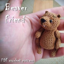 Beaver toy crochet pattern, cute crochet toy, small crochet gifts, crochet diy, crochet ebook, amigurumi crochet toy