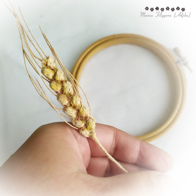 Spikelet crochet pattern, crochet accessory for doll, realistic toy, crochet flower, handmade plant, artificial plant 2.jpg