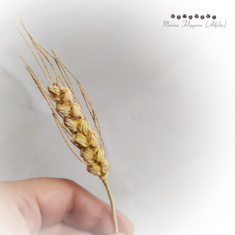 Spikelet crochet pattern, crochet accessory for doll, realistic toy, crochet flower, handmade plant, artificial plant 3.jpg