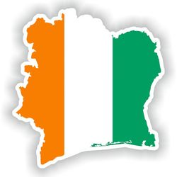 cote divoire map sticker flag for laptop book fridge guitar motorcycle helmet toolbox door pc boat