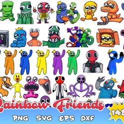 145 Rainbow friends SVG, Rainbow friends PNG, Sublimation, Transfer, Digital download, Vector illustration