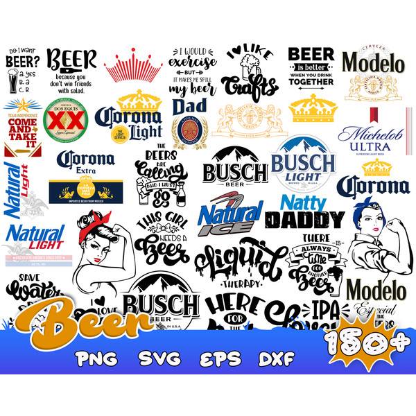 150 Beer Bundle, Large Beer Bundle, Drinking, SVG, DXF, EPS, Png, and more..jpg