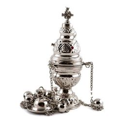 Carved brass hanging censer with 12 bells 20cm ( 7,9" ) | Made in Russia