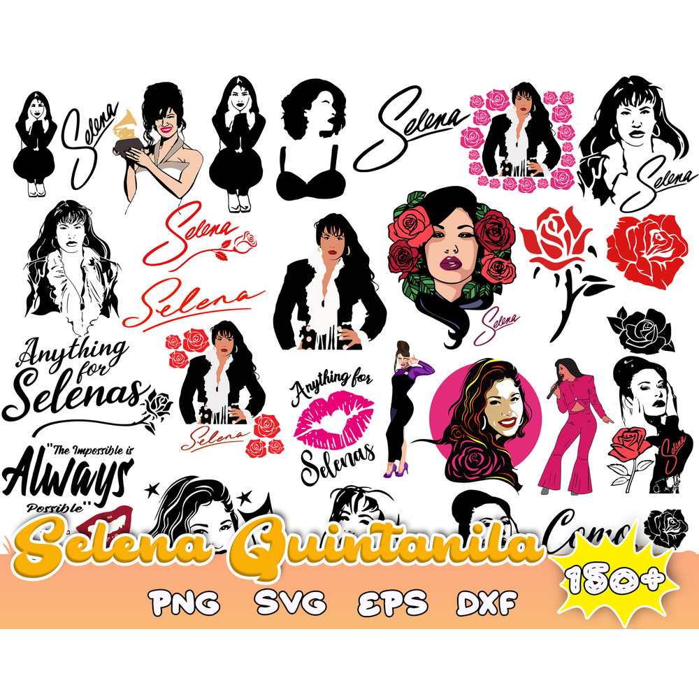 150 Selena Quintanilla bundle Layered files, SVG for cricut, Sublimation files, Instant Download.jpg