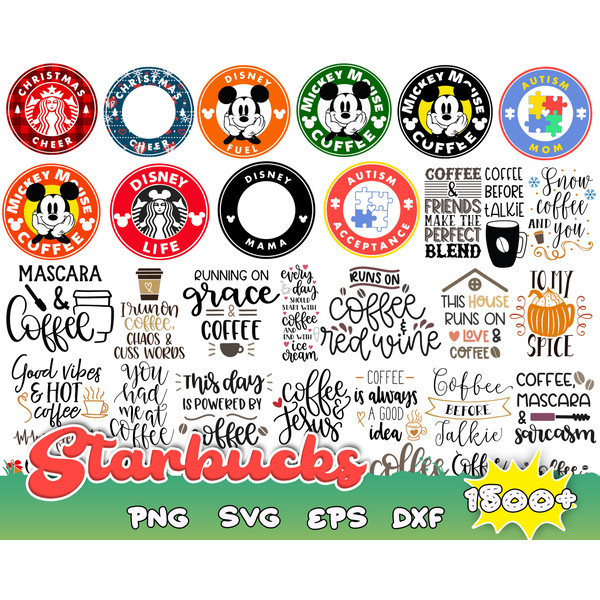 1500 Starbucks bundle svg, Starbucks cup wrap bunlde svg, Starbucks logo svg, Svg for cricut.jpg