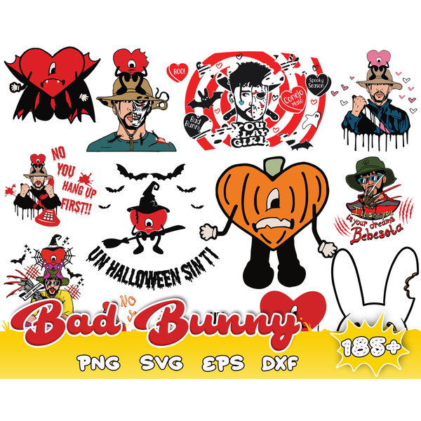185 Bad Bunny Halloween, Un Halloween sin Ti svg, Halloween svg bundle, Un Verano sin Ti Halloween, Digital Download.jpg