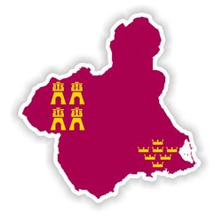 the region of murcia spain map sticker flag for laptop book fridge guitar motorcycle helmet toolbox door pc boat