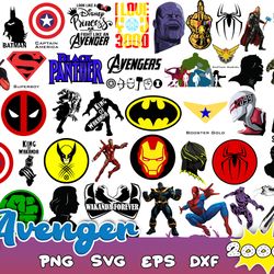 2000 Avengers Svg Bundle, Avengers Svg, Cricut, Cut Files, Layered Digital Vector File, Layered Files