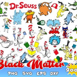 2000 Dr Seuss Svg Bundle, Cat In The Hat SVG, Dr Seuss Hat SVG, Svg, Png, Dxf, Layered digital file, Cricut, Silhouette