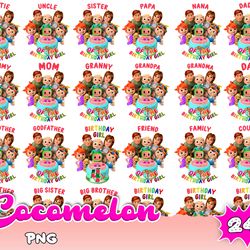 24 Cocomelon Birthday Family Bundle Png,Cocomelon Png, Cocomelon Clipart, Birthday Family Png