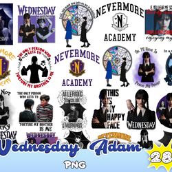 25 Wednesday PNG, wednesday Clipart, Instant Download, wednesday png Instant Download, addams family, bundle