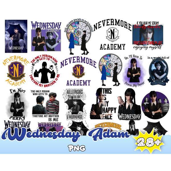 25 Wednesday PNG, wednesday Clipart, Instant Download, wednesday png Instant Download, addams family, bundle.jpg