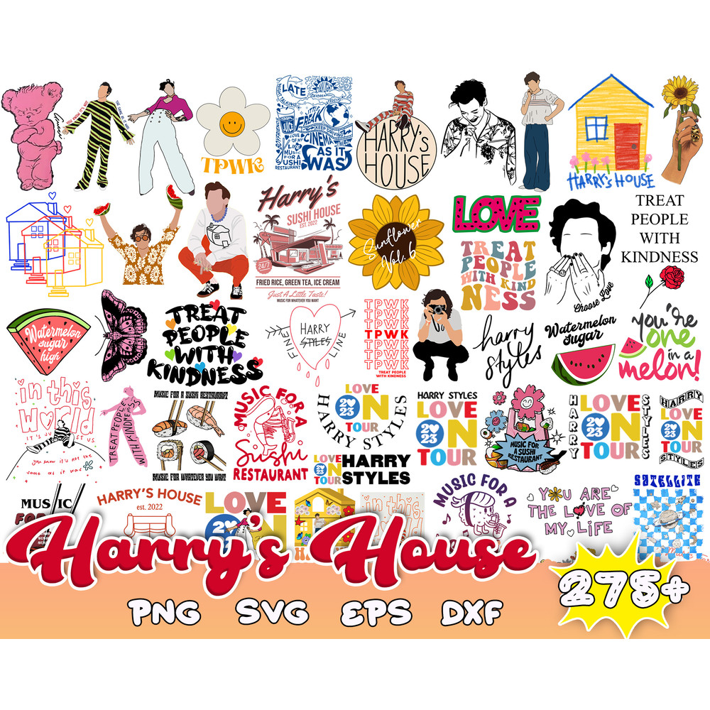 275 Harry's House Bundle, Harry's House Svg Designs, Harry Style Merch, Digital Download, Love On Tour 2022, Harry's House Track List PNG.jpg