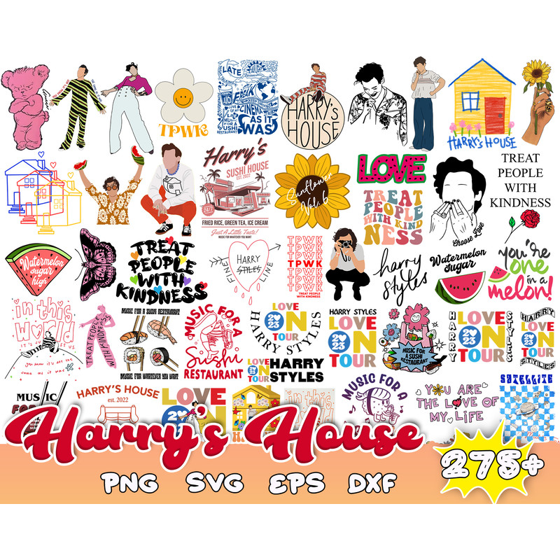 275 Harry's House Bundle, Harry's House Svg Designs, Harry Style Merch, Digital Download, Love On Tour 2022, Harry's House Track List PNG.jpg