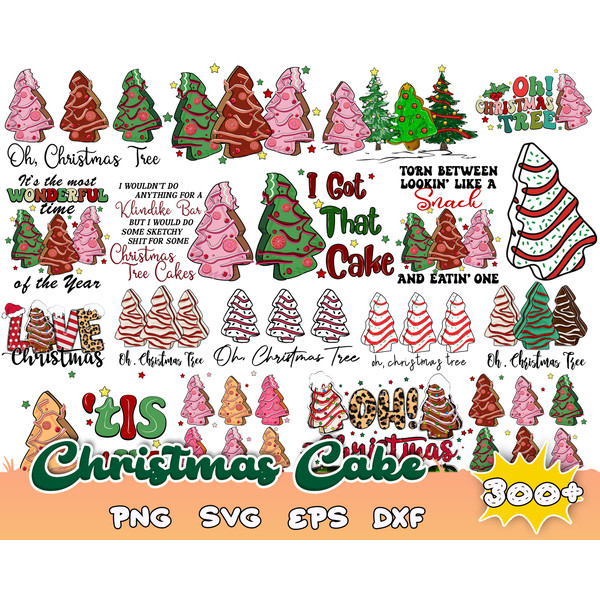 300 Christmas Tree Cakes Svg, Little Debbie Cakes Svg, Little Debbie Svg, Christmas Svg, Christmas Cake Svg, Svg File, Png.jpg