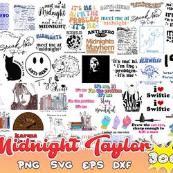 300 Meet Me At Midnight Design Svg cut file, Silhouette, Cricut Digital file PDF PDF TS Inspired, Midnights Design png