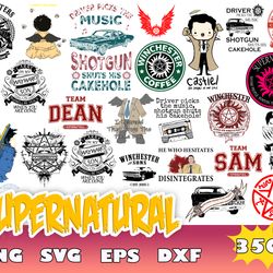 350 Supernatural Svg, Supernatural Silhouette, Winchester Svg, Castiel Stencil, Sam and Dean Stencil, Cricut Silhouette
