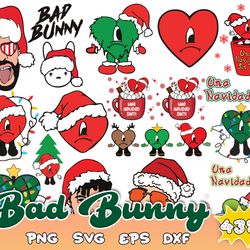 435 Bad Bunny Christmas svg, Un Navidad sin ti Cut file for Cricut and Silhouette Digital Download SVG, eps, png, dxf