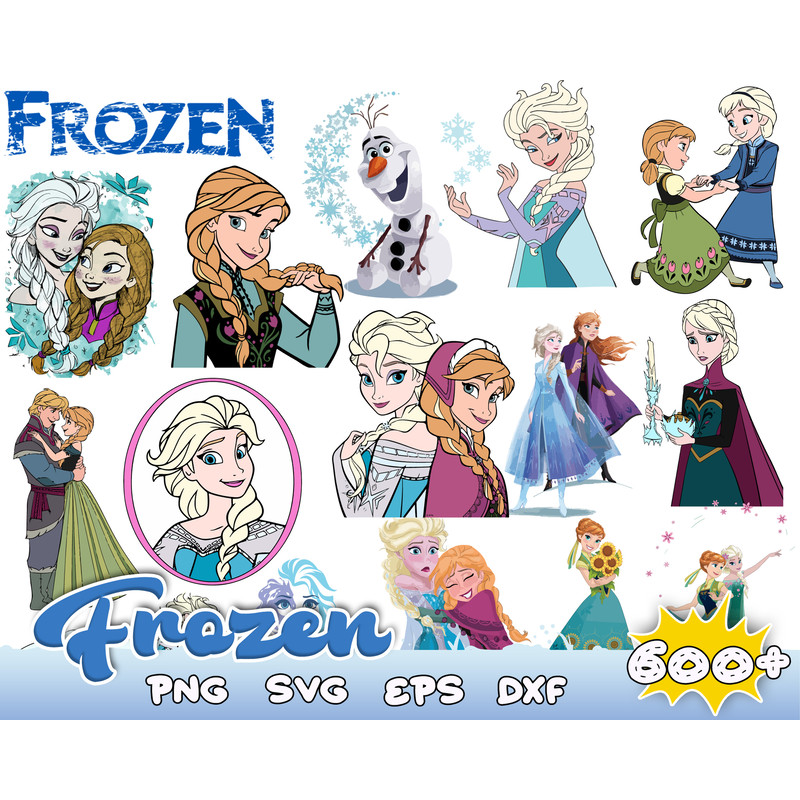 600 FROZEN SVG Bundle, FROZEN Svg files for Cricut, Frozen Clipart, Princess Svg, Olaf Svg, Elsa Svg, Anna Svg.jpg