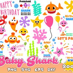 Baby Shark SVG Bundle, Baby Shark Birthday, Baby Shark, Baby Shark Svg, Baby Shark Font, Baby Shark Png, Baby Shark Part