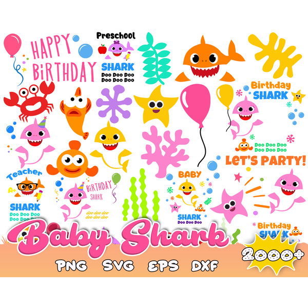 Baby Shark SVG Bundle, Baby Shark Birthday, Baby Shark, Baby Shark Svg, Baby Shark Font, Baby Shark Png, Baby Shark Party.jpg
