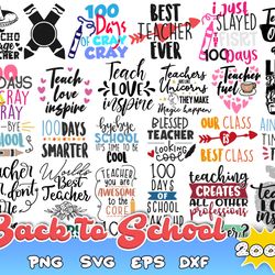 Back to School SVG Bundle, School SVG, Teacher SVG, 100 days of School svg, Kindergarten Svg,  First day of school svg,T